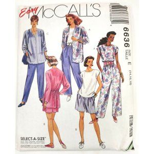 McCalls Pattern #6636 "Easy" Cardigan Top Pants Shorts 14 16 18  UNCUT